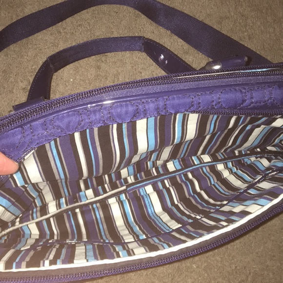 Vera Bradley Navy Blue Quilted Two-zip Laptop Bag - Picture 4 of 7